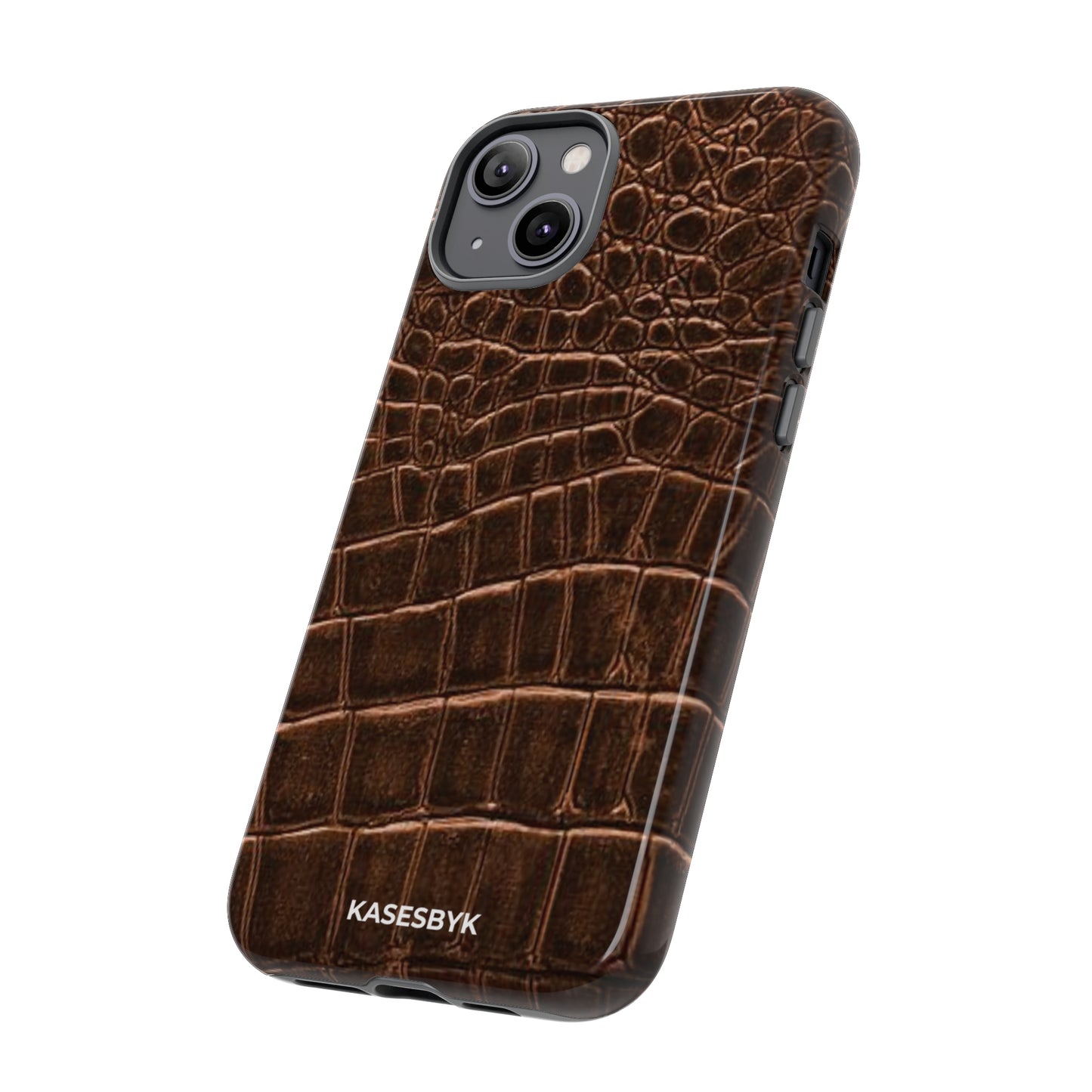 Brown Crocodile Print Kase