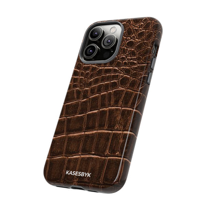 Brown Crocodile Print Kase