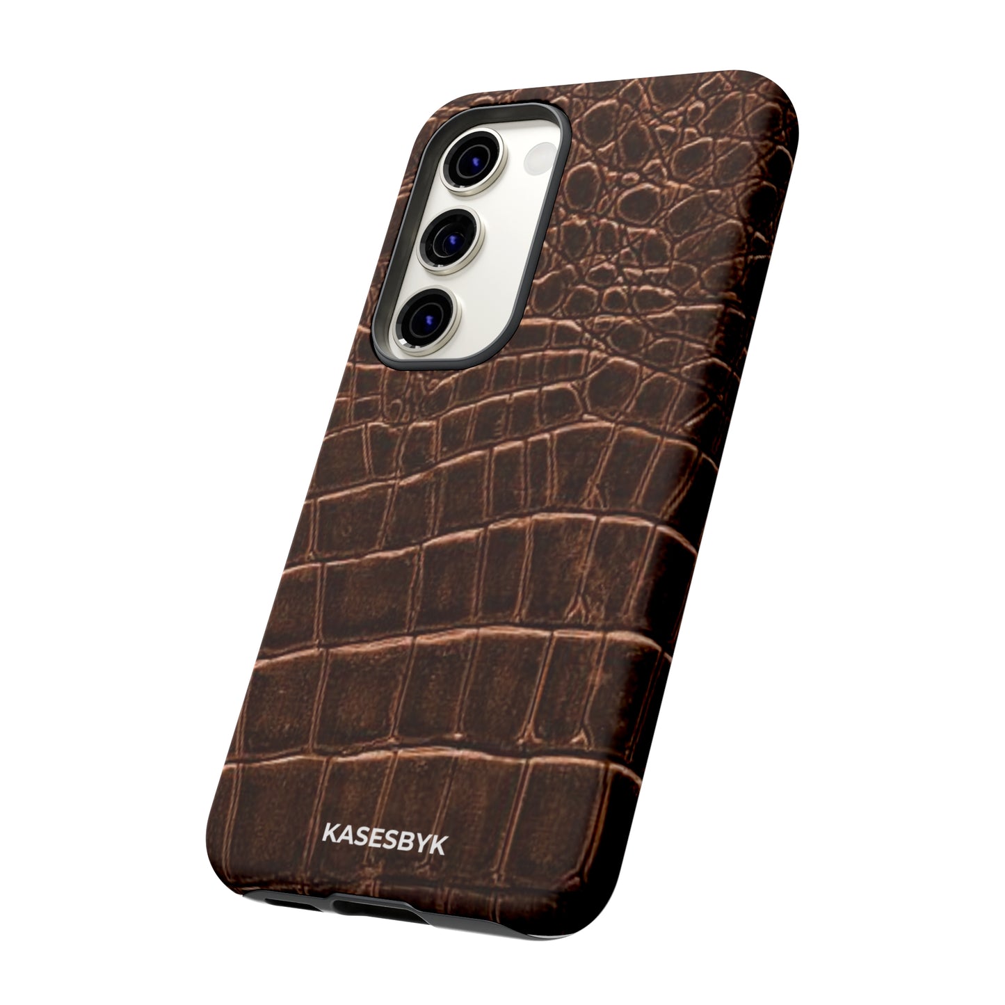 Brown Crocodile Print Kase