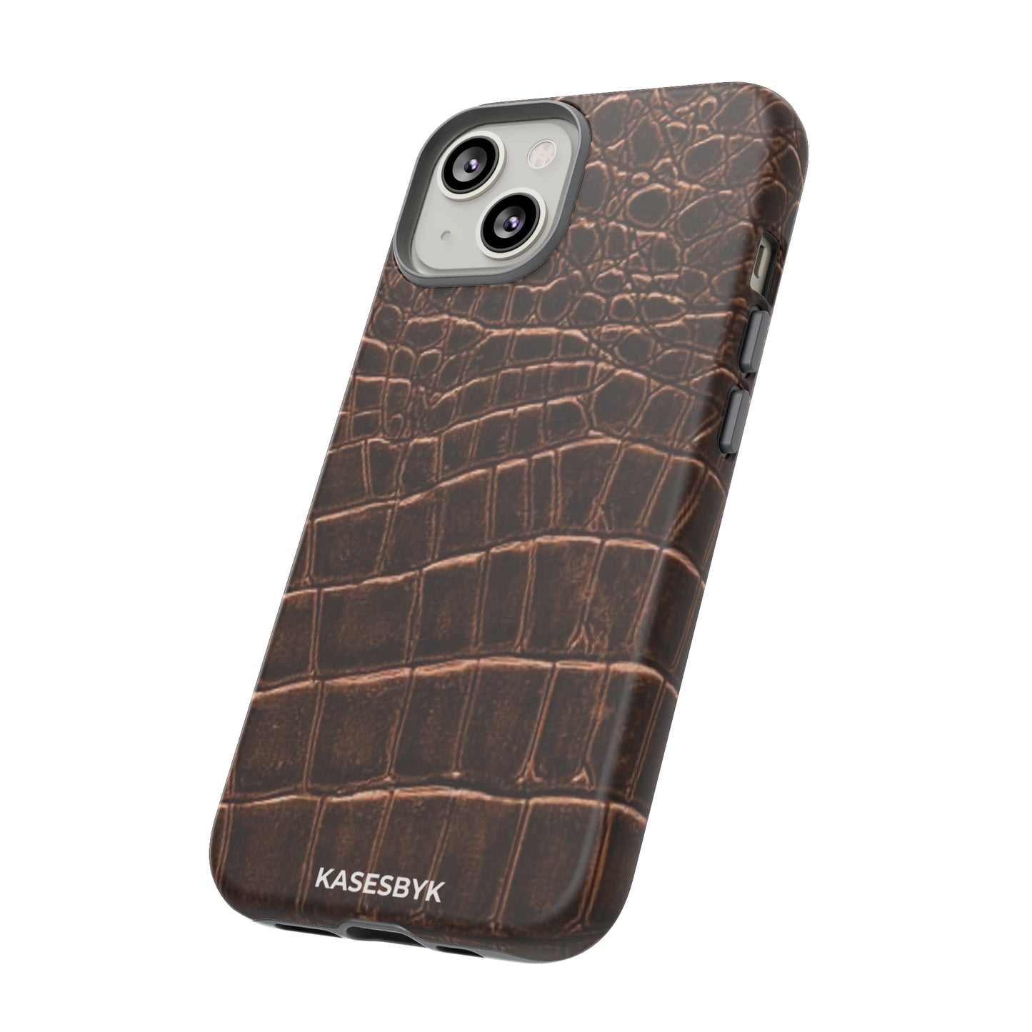 Brown Crocodile Print Kase