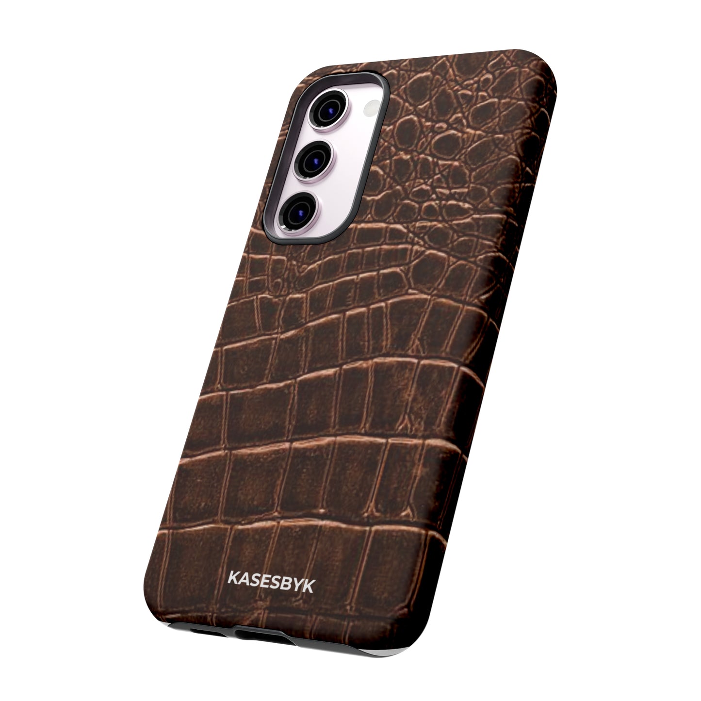 Brown Crocodile Print Kase