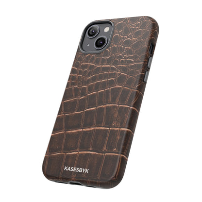 Brown Crocodile Print Kase