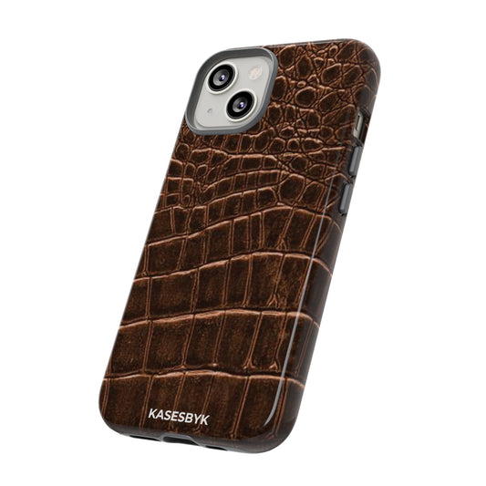 Brown Crocodile Print Kase