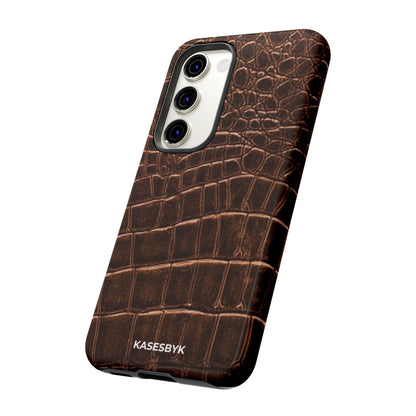 Brown Crocodile Print Kase